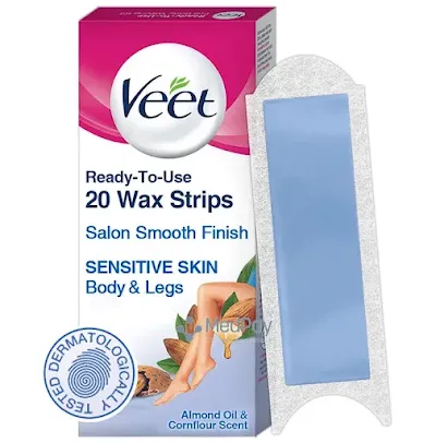 Veet Full Body Waxing Strips Kit For Sensitive Skin - 20 pc