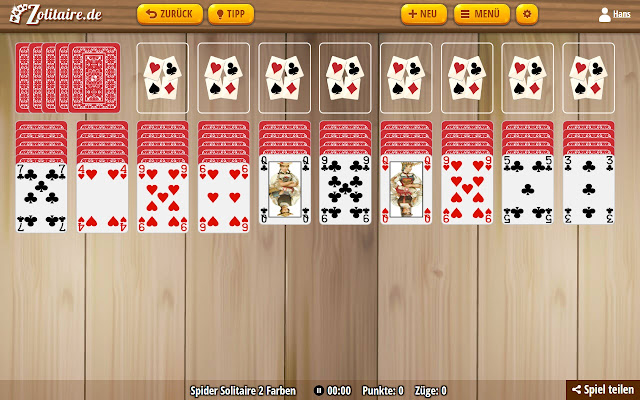 Zolitaire.de - Kostenloses Spider Solitaire