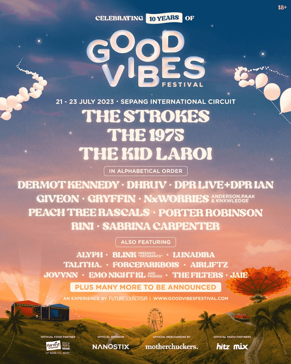 64b8dbdc795433381db240b6_6447973f8da47b20503923a0_Good-Vibes-Festival-2023-lineup-poster