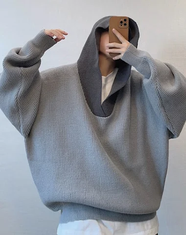 Cappotto lavorato a maglia con capp - 0