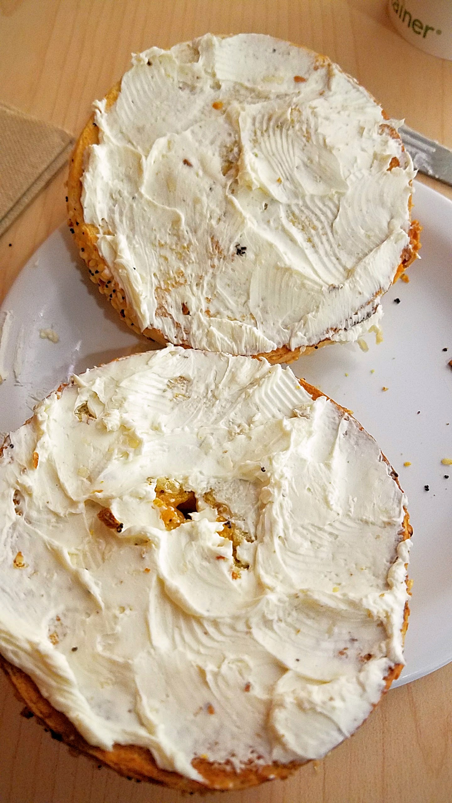 Always love a toasted bagel with cream cheese