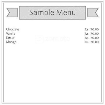 Natural Ice Cream menu 