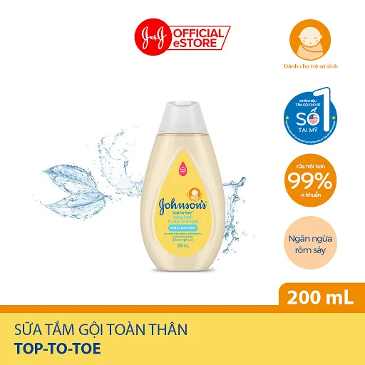 Sữa tắm gội toàn thân Johnsons Baby Top To Toe 200ml