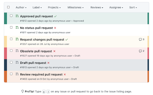 Github Pull Requests Highlighter