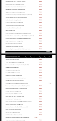 The Twenty Handmade Chocolates menu 1