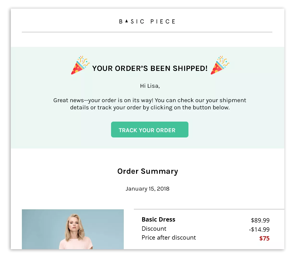 order confirmation email 