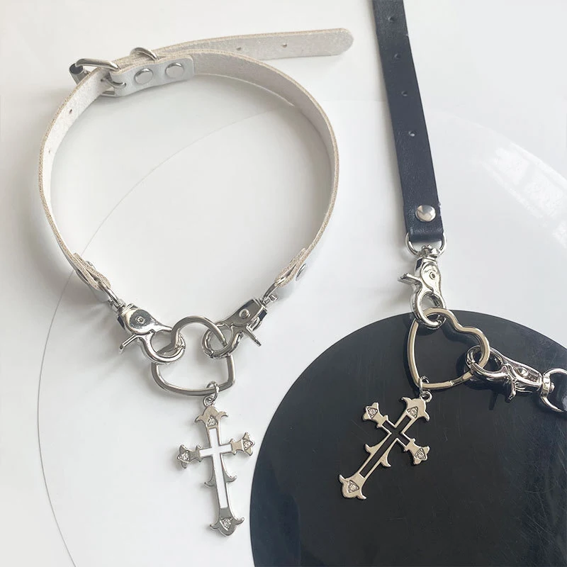 Title 1, Hollow Heart Cross Collar Express your style wi...