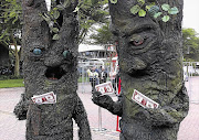 Greenpeace activists call on supporters of the REDD Window forest fund to ensure adequate funding for halting deforestation Picture: SHAYNE ROBINSON/ GREENPEACE