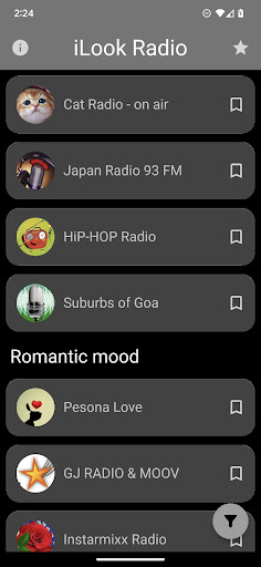 Screenshot iLook Internet Radio player
