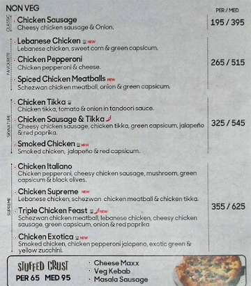 Pizza Hut menu 