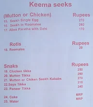 A-One Kathi Rolls menu 3