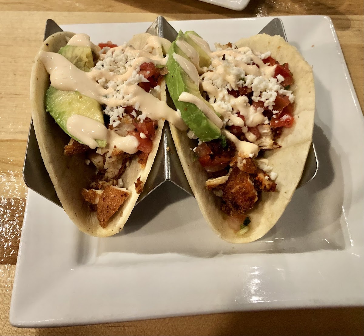 Achiote Marinated Fried Chicken Tacos