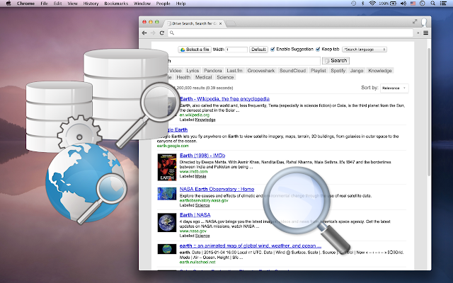 Screenshot of Drive Search, Search for Drive