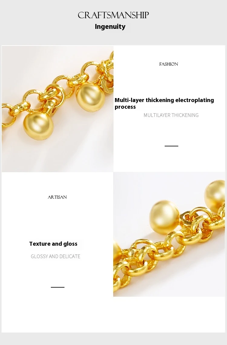 Title 5, Modisches Armband mit runden Perlen aus Legieru...