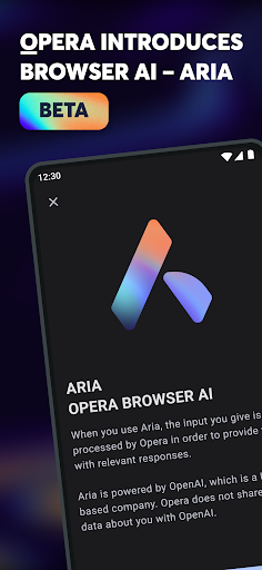 Screenshot Opera browser beta with AI