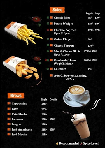 The Chickster menu 