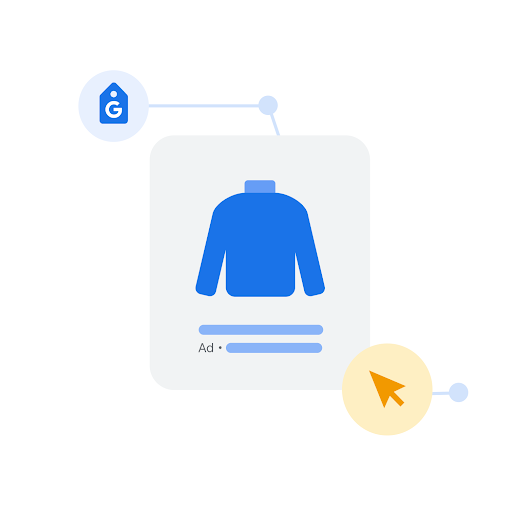 Illustration shows the first step of the customer journey where a sitewide tag is measuring customer engagement online.