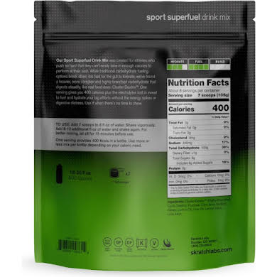 Skratch Labs Superfuel - Super High-Carb Sport Drink Mix - Lemons & Limes 400calories 1.85lb bag alternate image 1