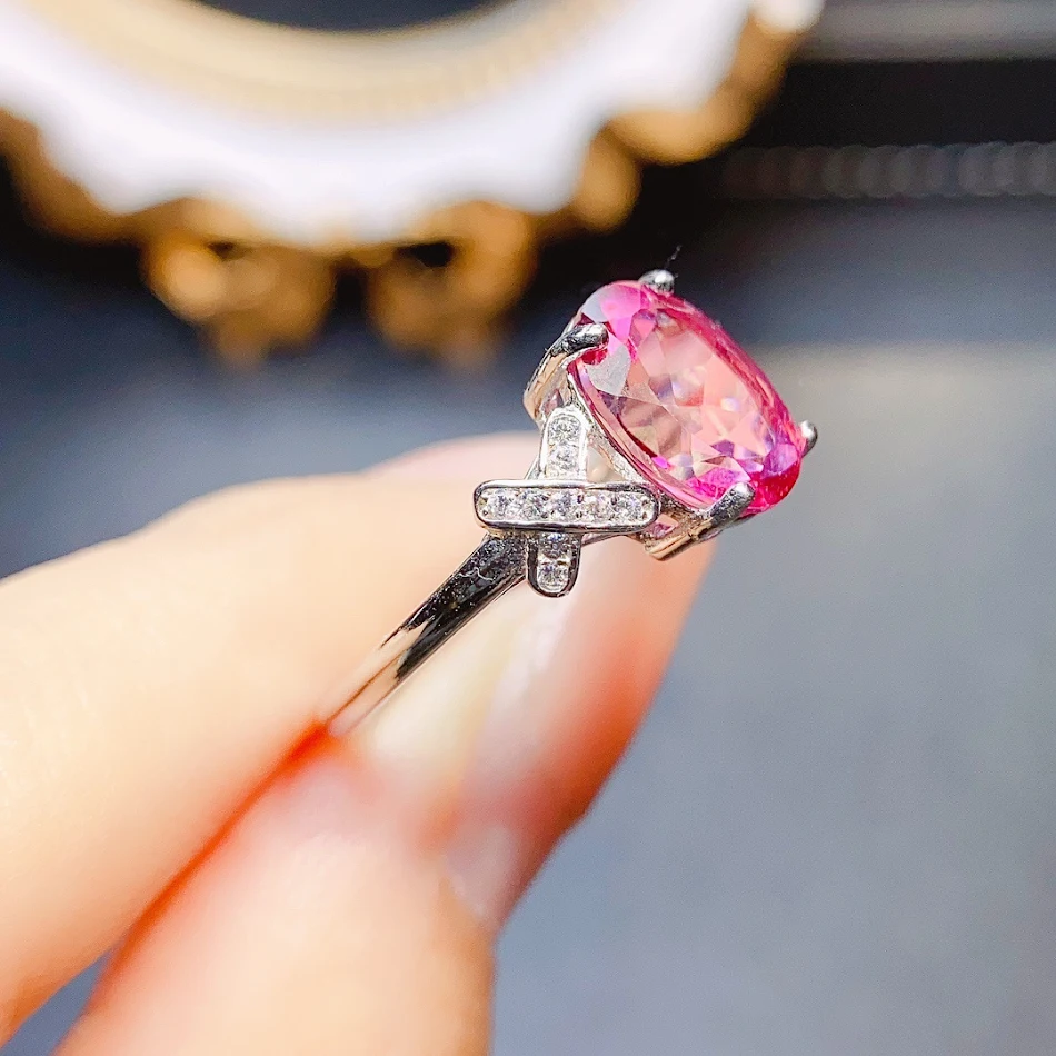 European and American Natural Powder Topaz Ring. Enhance your natural beauty with this stunning ring, adding a touch of 