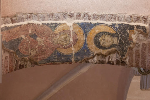 A church fresco dating to the 1300s AD seen in Kotor Cathedral in Kotor, Montenegro.