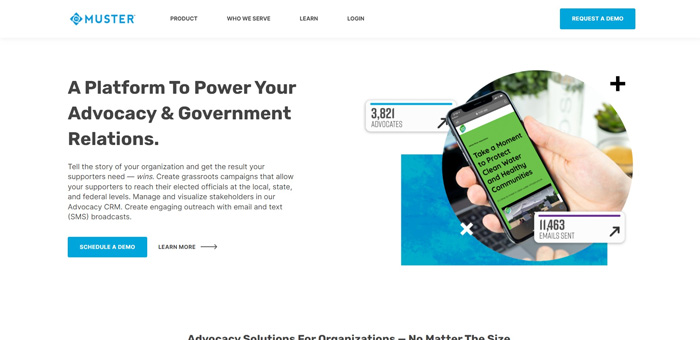 Explore Muster's website to learn more about their advocacy software.