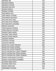 Maratha County Wine & Dine menu 6