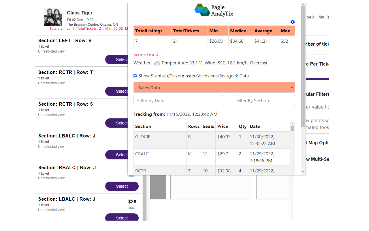 Eagleanalytix Ticket Data Extension Preview image 1