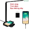 Đèn Bàn Học Led Chống Cận, Tích Điện, Sạc Điện Thoại Không Dây 10W, Cảm Ứng Điều Chỉnh Ánh Sáng Và Màu Sắc