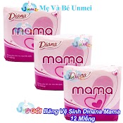 (Combo Tiết Kiệm) Băng Vệ Sinh Diana Mama Dùng Cho Mẹ Sau Sinh 12 Miếng/Gói - Hàng Chính Hãng Tại Mevabeunmei