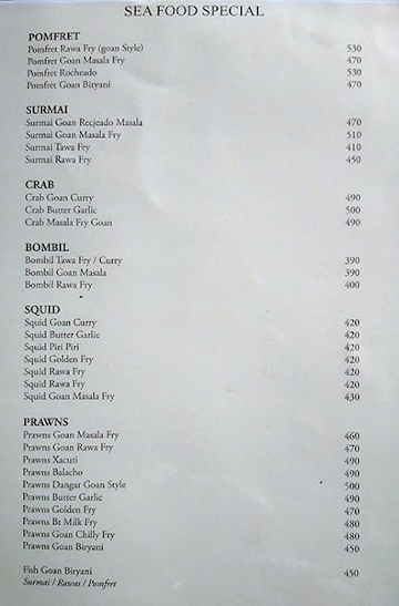 Chandrama Restaurant & Bar menu 