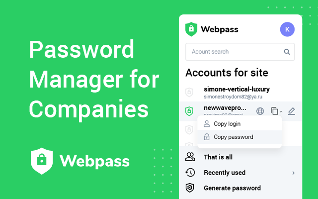 Webpass: password manager for companies Preview image 6