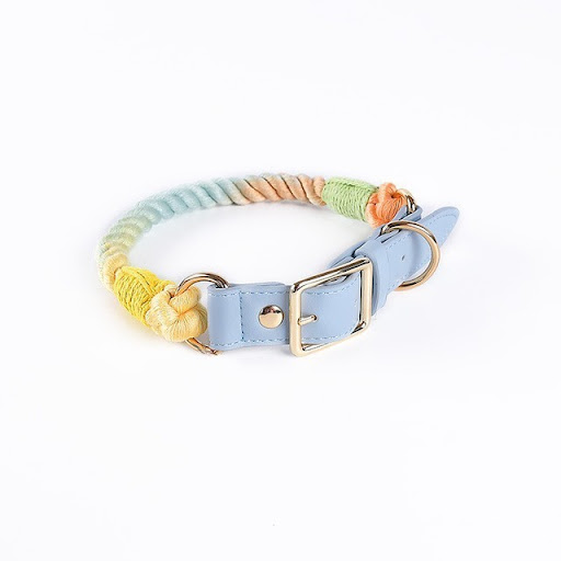 Title 2, Cotton Rope Woven Leather Dog Leash Collar Set ...