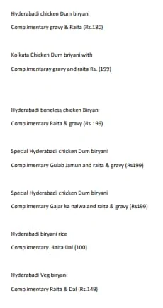 Lazeez Biryani menu 