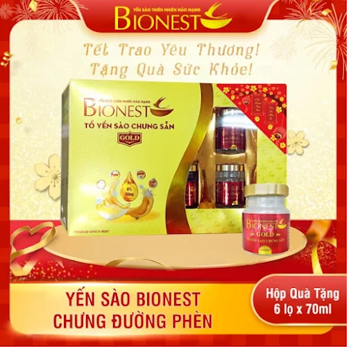 Hộp Yến sào Bionest Gold cao cấp - hộp quà tặng 6 lọ