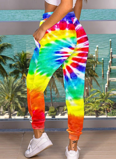 Title 8, Womens Tie Dye Homewear Pants European and Ame...