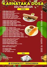 Karnataka Dosa menu 1