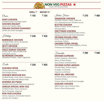 Jango's Pizza menu 