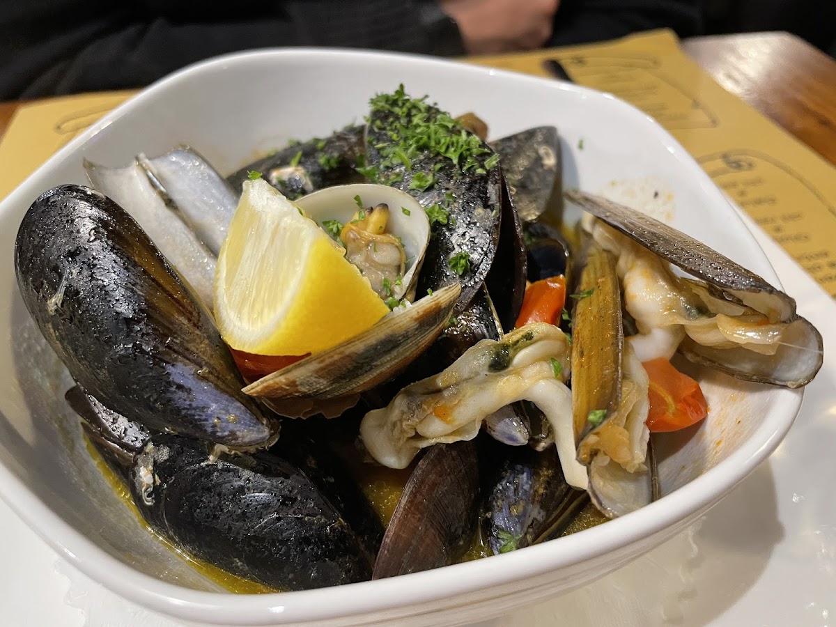 Mussels and clams