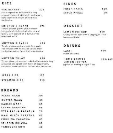 Mini'Z Kitchen menu 