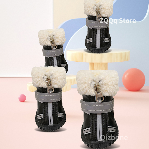 Winter Pet Dog Rain Shoes Waterproof Warm Snow Boots Small Dogs Leather Shoes Non Slip Wear-Resistant For ChiHuaHua York