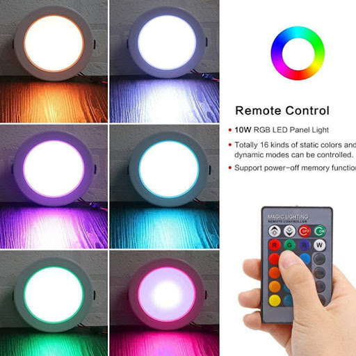 Title 6, Full-Color LED Embedded Ceiling Light with Remo...