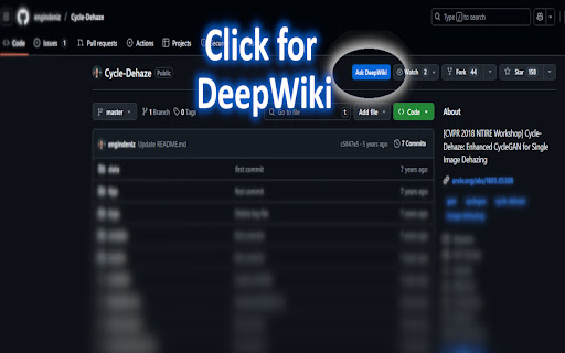 Ask DeepWiki, shortcut for GitHub