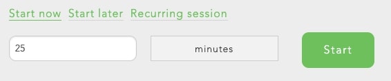 Choose how long you want your block session to last
