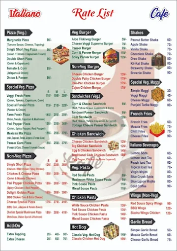 Italiano Cafe menu 