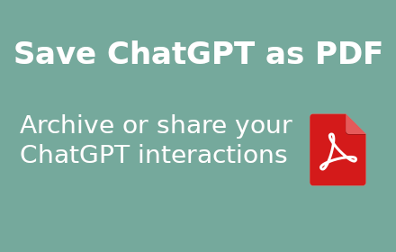 Save ChatGPT as PDF small promo image