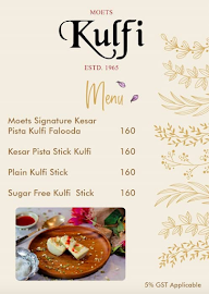 Moets Kulfi menu 1