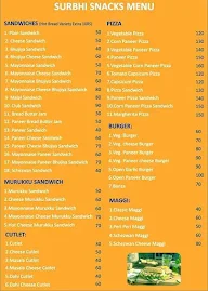 Surbi Snacks menu 1