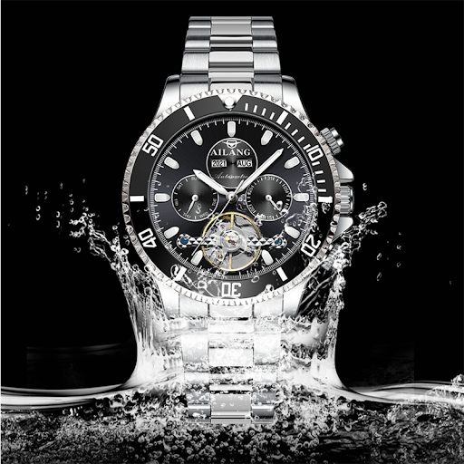 Title 6, Automatic Green Water Ghost Hollow Mechanical L...
