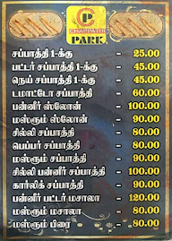 Chappathi Park menu 1