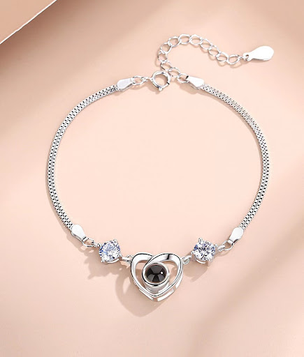 Title 2, Womens S925 Silver Simple Projection Bracelet ...
